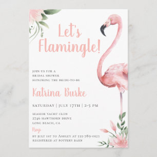 Laten we Flamingle Floral Vrijgezellenfeest Kaart