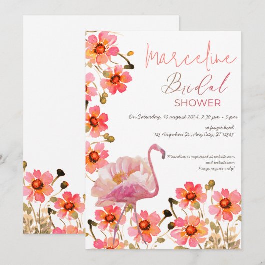 Laten we Flamingle Floral Vrijgezellenfeest Kaart (Voorkant / Achterkant)