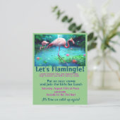 Laten we Flamingle! Girl Lunch (of wat dan ook) Briefkaart (Staand voorkant)