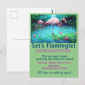 Laten we Flamingle! Girl Lunch (of wat dan ook) Briefkaart (Voorkant / Achterkant)