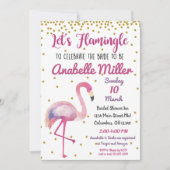 Laten we Flamingle Gouden Bruidsfeest Uitnodiging (Voorkant)