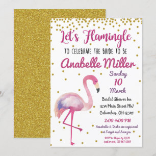 Laten we Flamingle Gouden Bruidsfeest Uitnodiging