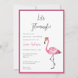 Laten we Flamingle! Heet roze & witte Bruidsdouche Kaart