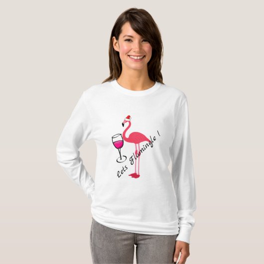 Laten we Flamingle maken Grappige Flamingo Kerst C T-shirt (Voorkant volledig)