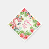 Laten we flamingle meisje roze flamingo verjaardag servet (Hoek)