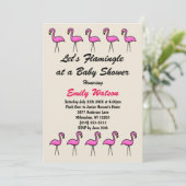 Laten we Flamingle op een Baby shower Uitnodiging  (Staand voorkant)