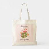 Laten we Flamingle Pink Flamingo Bachelorette Week Tote Bag (Achterkant)