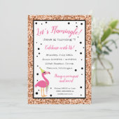 Laten we Flamingle! Roze Flamingo Birthday Party Kaart (Staand voorkant)