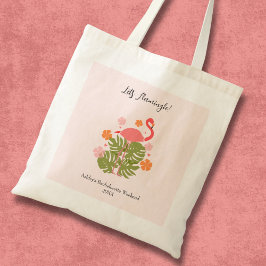 Laten we Flamingle Roze Flamingo Meidenavond Tote Bag