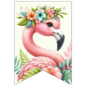 Laten we Flamingle Roze Meisje Tropische Verjaarda Vlaggetjes (Eerste vlag)