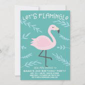 Laten we Flamingle Schattigee Flamingo Pasteluitno Kaart (Voorkant)