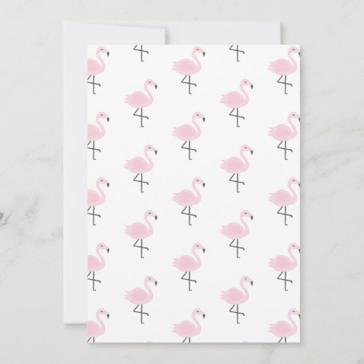 Laten we Flamingle Schattigee Flamingo Pasteluitno Kaart (Achterkant)