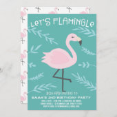 Laten we Flamingle Schattigee Flamingo Pasteluitno Kaart (Voorkant / Achterkant)