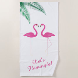 Laten we Flamingle Tropical Flamingo Strandlaken