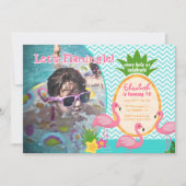 Laten we Flamingle Tropical Photo verjaardagsuitno Kaart (Voorkant)