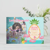 Laten we Flamingle Tropical Photo verjaardagsuitno Kaart (Staand voorkant)