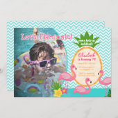 Laten we Flamingle Tropical Photo verjaardagsuitno Kaart (Voorkant / Achterkant)