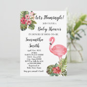Laten we Flamingle, tropisch baby shower van flami Kaart (Staand voorkant)