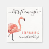 Laten we Flamingle | Tropisch Flamingo Verjaardags Servet (Voorkant)