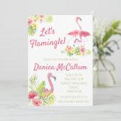 Laten we Flamingle! Tropisch gethemd Vrijgezellenf Kaart (Staand voorkant)