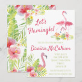 Laten we Flamingle! Tropisch gethemd Vrijgezellenf Kaart (Voorkant / Achterkant)