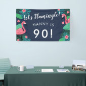 Laten we Flamingle! - Tropisch verjaardagsfeestje Spandoek (Beurs)
