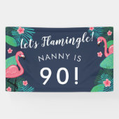 Laten we Flamingle! - Tropisch verjaardagsfeestje Spandoek (Horizontaal)