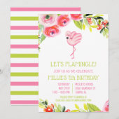 Laten we Flamingle! Tropische Flamingo Birthday Pa Kaart (Voorkant / Achterkant)