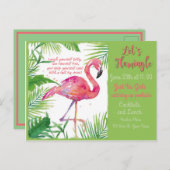 Laten we Flamingle! Uitnodiging (Voorkant / Achterkant)