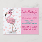 Laten we Flamingle Uitnodiging Briefkaart (Voorkant)
