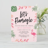 Laten we Flamingle | Verjaardagsfeest Uitnodiging (Staand voorkant)