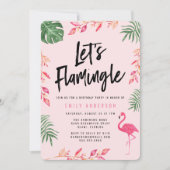 Laten we Flamingle | Verjaardagsfeest Uitnodiging (Voorkant)