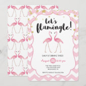 Laten we Flamingle Verjaardagsuitnodiging Kaart (Voorkant / Achterkant)