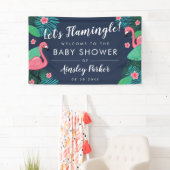 Laten we Flamingle! - Welkom Tropisch Baby shower Spandoek (Insitu)