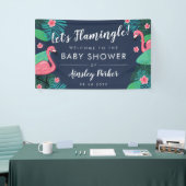 Laten we Flamingle! - Welkom Tropisch Baby shower Spandoek (Beurs)