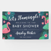 Laten we Flamingle! - Welkom Tropisch Baby shower Spandoek (Horizontaal)