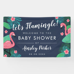 Laten we Flamingle! - Welkom Tropisch Baby shower Spandoek