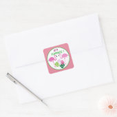 Laten we Flamingle woorden Beach sticker (Envelop)