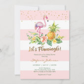 Laten we Flamingo Baby Shower Uitnodiging (Voorkant)