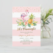 Laten we Flamingo Baby Shower Uitnodiging (Staand voorkant)