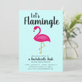 Laten we Flamingo Bachelorette Party Kaart (Staand voorkant)