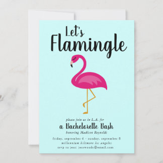 Laten we Flamingo Bachelorette Party Kaart