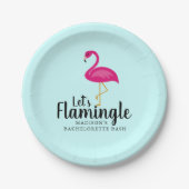 Laten we Flamingo Bachelorette Party Papieren Bordje (Voorkant)