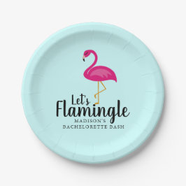 Laten we Flamingo Bachelorette Party Papieren Bordje