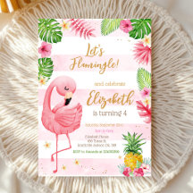 Laten we Flamingo Flamingle Tropische Verjaardag