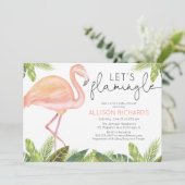 Laten we flamingo meisje baby shower kaart (Staand voorkant)