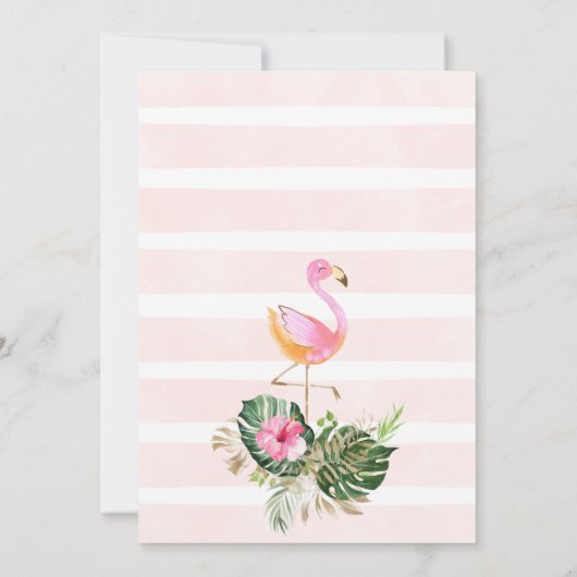 Laten we Flamingo Verjaardag uitnodiging (Achterkant)