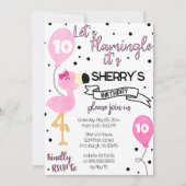 Laten we Flamingo Verjaardagsfeestje Kaart (Voorkant)