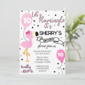 Laten we Flamingo Verjaardagsfeestje Kaart (Staand voorkant)