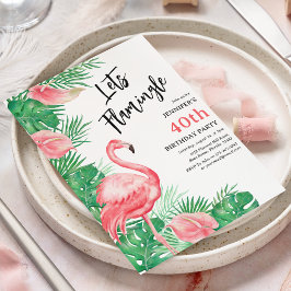 Laten we Flamingo Verjaardagsfeestje Kaart